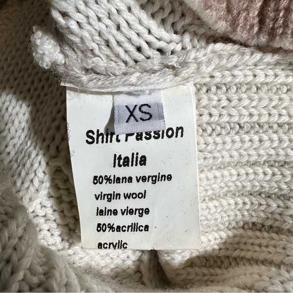 Shirt Passion Italia Virgin Wool Blend Ombre Cable Knit Cardigan XS Luxury EUC - Picture 5 of 8